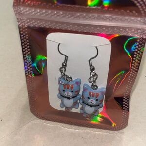 Cute Blue Cat Dangle Earrings - Women Jewelry Earrings
